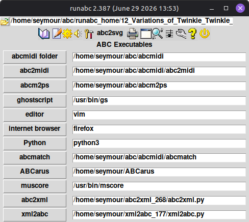 linux abc executables