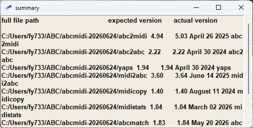 check versions